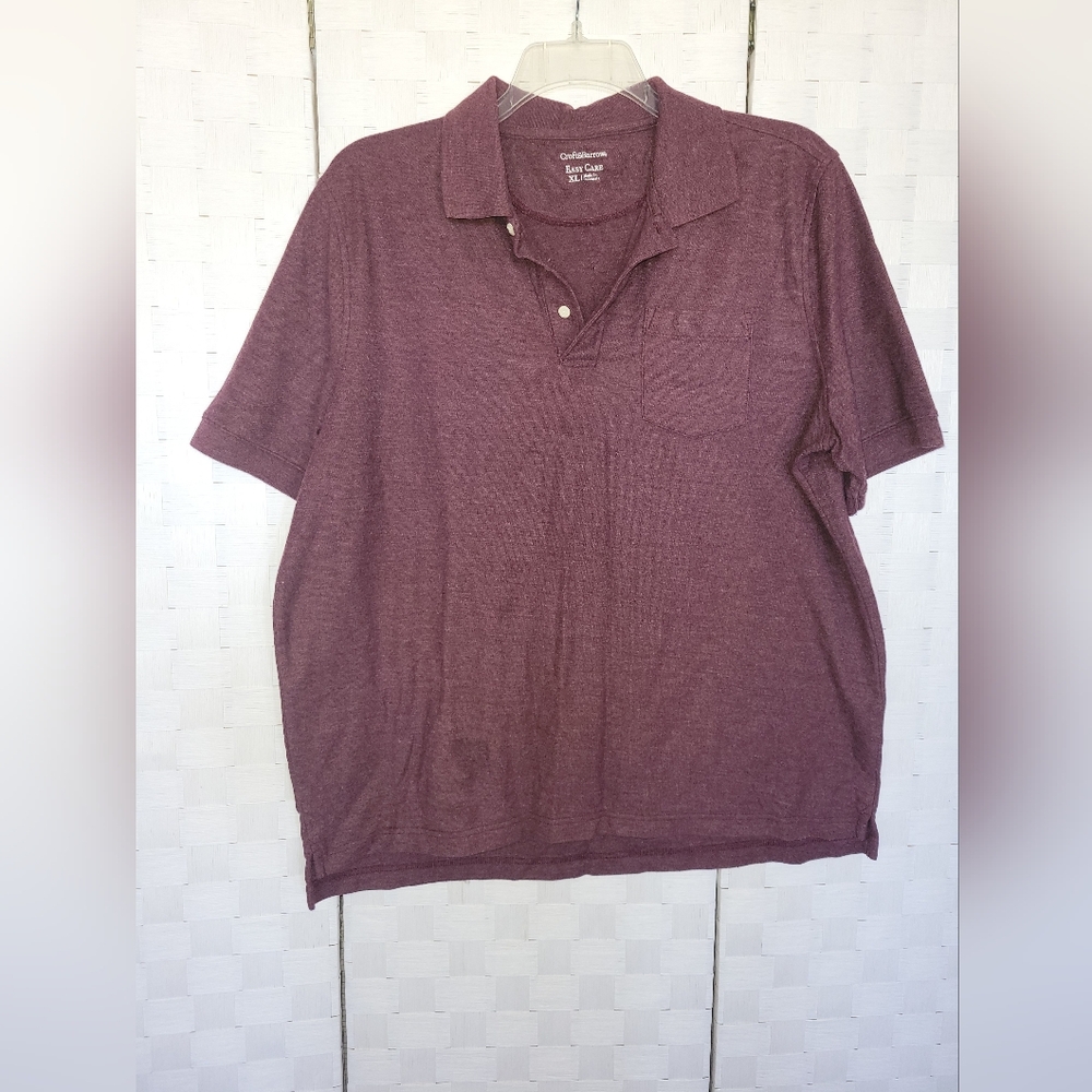 Croft & Barrow Mens Maroon Easy Care Shirt XL